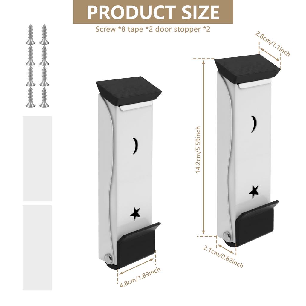 2Pcs Door Stoppers Stainless Steel Practical Kick Down Door Stop  door hardware Door close prevention Door stop door closer