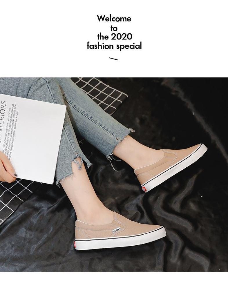 Women's Canvas Slip-On Shoes - 2025 Summer Korean Style Casual Sneakers