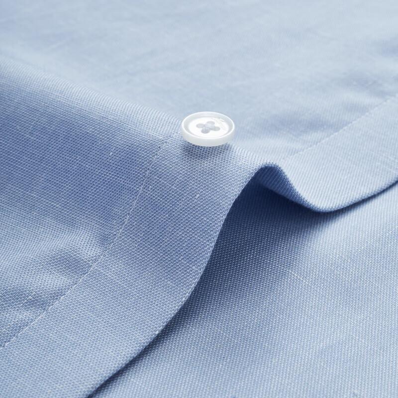 Joeone Men's DP Non-Iron Tencel Linen Short Sleeve Formal Shirt