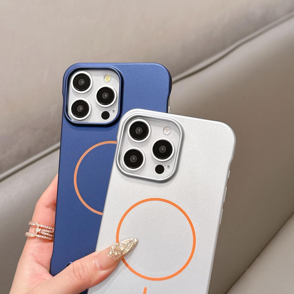 Anwendbar auf iPhone16Promax Rahmenlose Handyhülle PC Hart Magnetische Saugkraft Apple 15 Schutzhülle 14 Matt