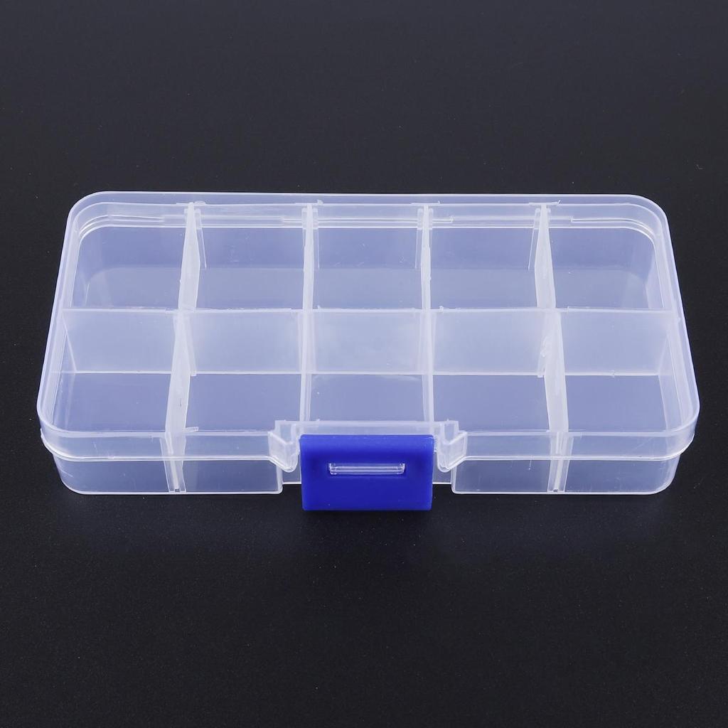 10 Compartments Adjustable Practical Storage Box Bead Ring Box Jewelry Presentation Organizer