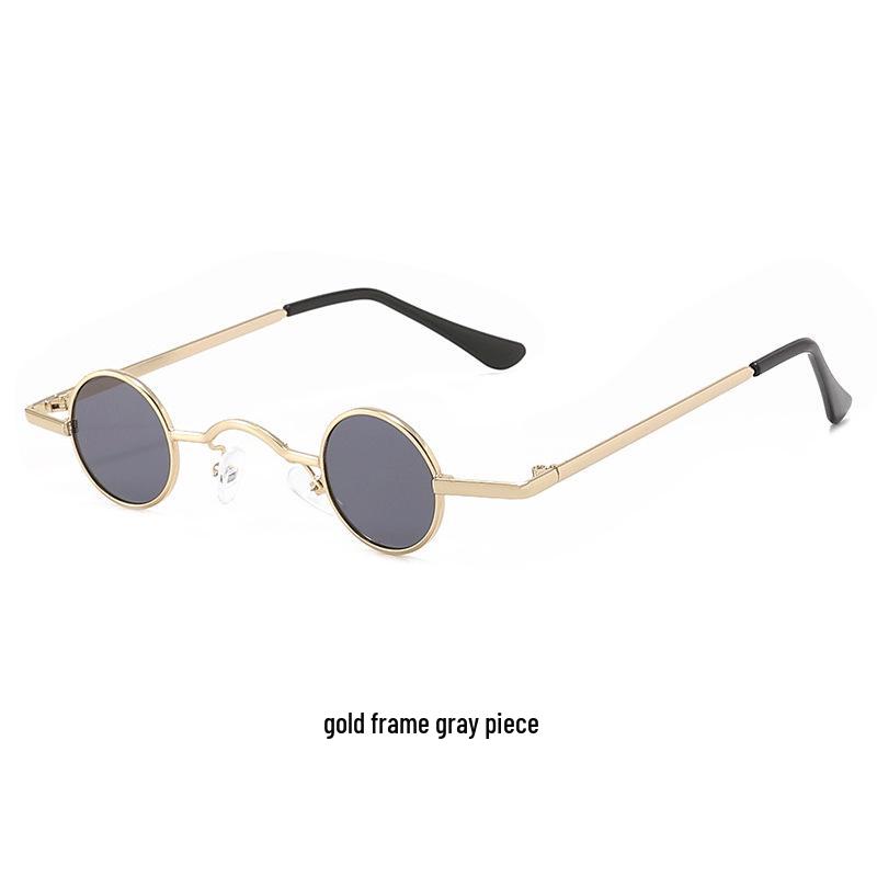 Retro Round Small Frame Mirror Glasses: Hip Hop Street Style Mini Sunglasses