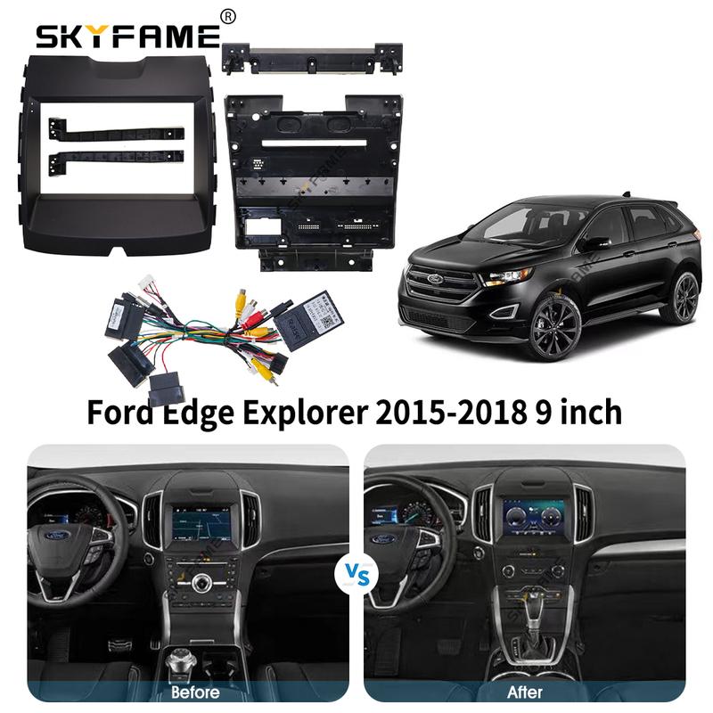 SKYFAME Car Frame Fascia Adapter Canbus Box Decoder Android Radio Dash Fitting Panel Kit For Ford Edge S-MAX Ranger