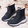 Schneestiefel leicht dicksohlig Herbst und Winter Damenschuhe bequem wasserdicht hochschaftig Samt warm Baumwollschuhe verdickte Baumwollschuhe