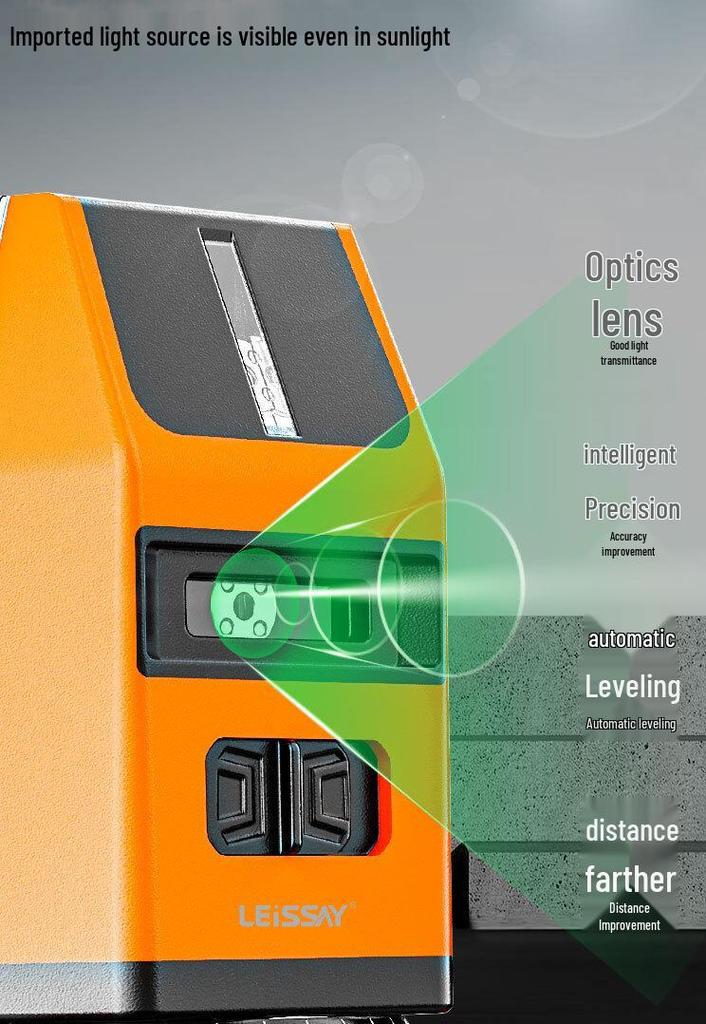 New German Precision Leise Spirit Level: Indoor/Outdoor Infrared, 2-5 Lines, Lightweight