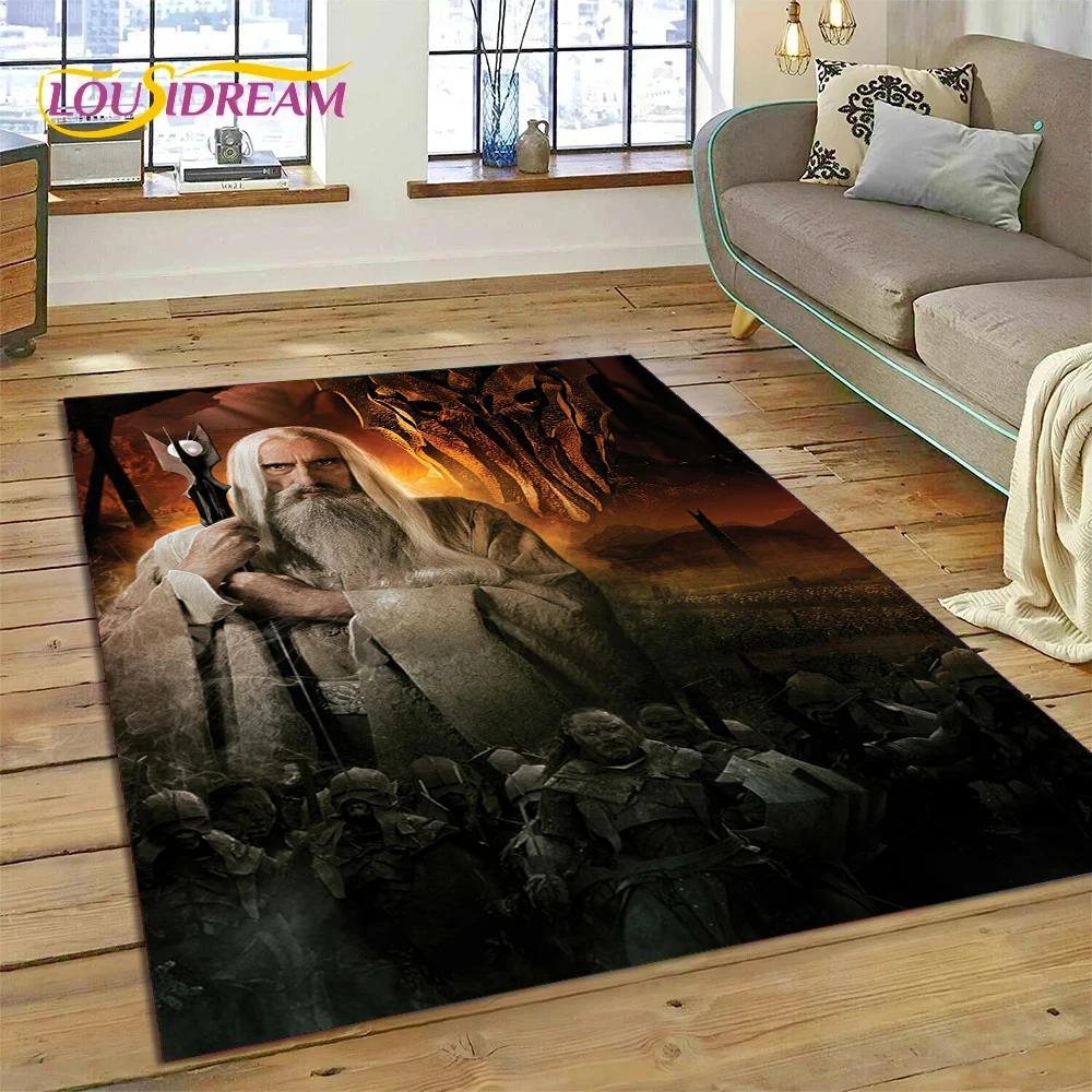 3D L-Lord of The Rings H-Hobbit Movie HD Rug Carpet for Living Room Bedroom Home Decor,Non-slip Decoration for Sofa Doormat Gift