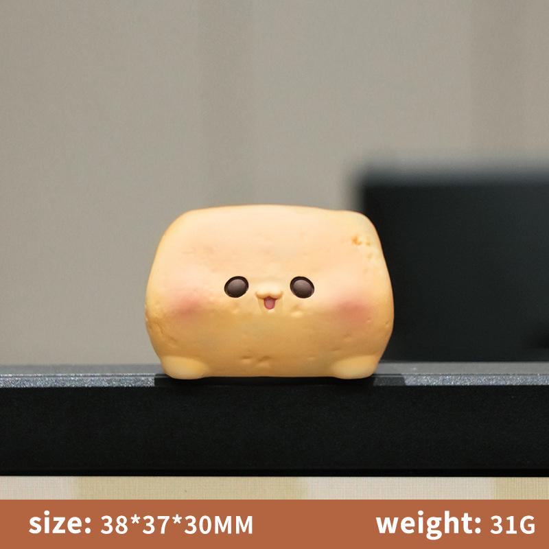 Cute Chubby Cat Monitor Topper Creative Cartoon Figurine Mini Desk Decor for Office Workstation Home Bedroom Table