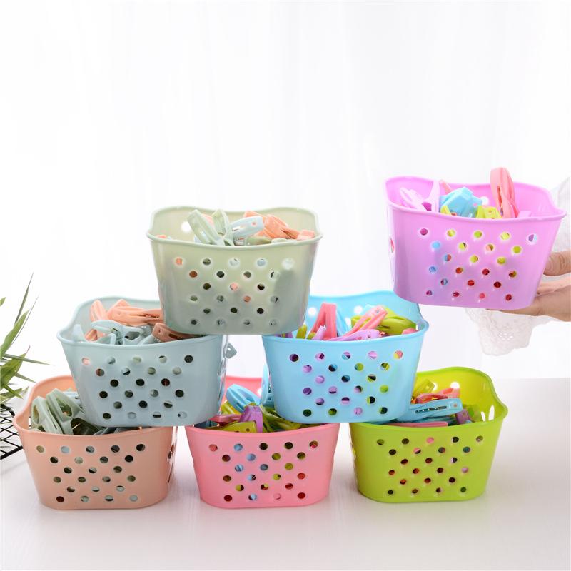 30 de cleme din plastic cu coș de depozitare pentru uscare haine clemă pentru jachetă clemă rezistentă la vânt pentru lenjerie de corp șosete agrafă pentru rufe