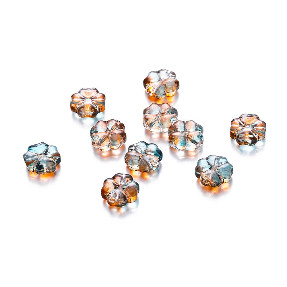 10/20pcs 10mm Czech Lampwork Crystal Flower Spacer Beads Flat Round Loose Beads For DIY Jewelry Making Supplies Accessories