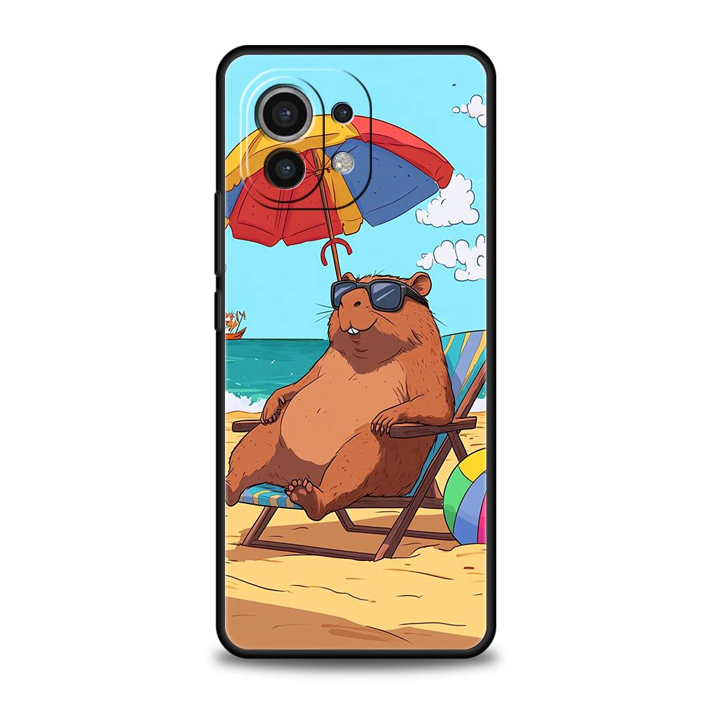 

Phone Case Cover for Xiaomi Mi 15/14/13/12/11/Ultra/14T/13T/12T/11T/10T/Pro/Lite Shockproof Soft TPU Shell Cute Cartoon Capybara Xiaomi Mi 11 Lite