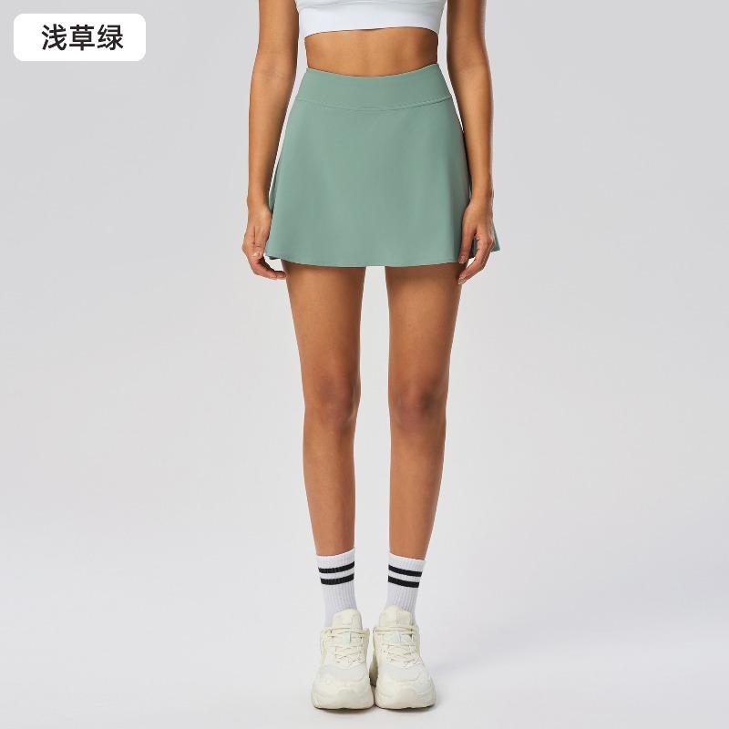 Summer fake two-piece sports short skirt women cover hips and show thinness with lining tennis skirt ice-feeling quick-drying yoga skirt D