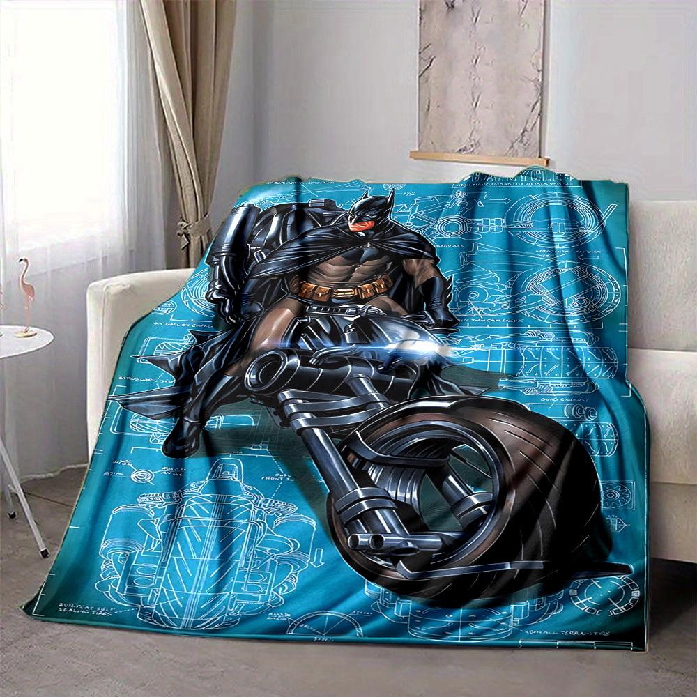 1pc batcycle, batman Blanket Lightweight Flannel Throw For Sofa, Bed, Travel, Livingroom, Office, Couch, Chair, And Bed