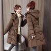 Modische Schlankmachende Winter-Steppjacke Damen Mittellang Dicke Baumwolle Oberbekleidung Jacke