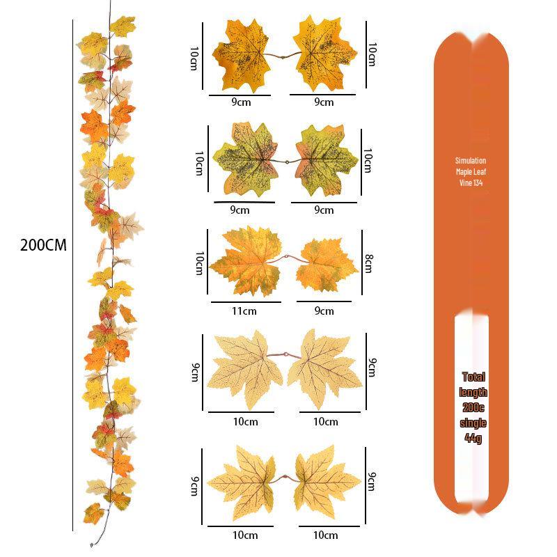 Artificial Maple Leaf Rattan Home Decor: Scenic Atmosphere Arrangement