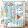 Whimsical Blue White Shower Curtain with Cuteness Overload Unleash Your Inner Child