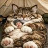 Plush Sleeping Sack Cat Envelope Bag, Winter Slumber Bag for Men Women, Lightweight Animal Nap Mat Home Travel Traveling