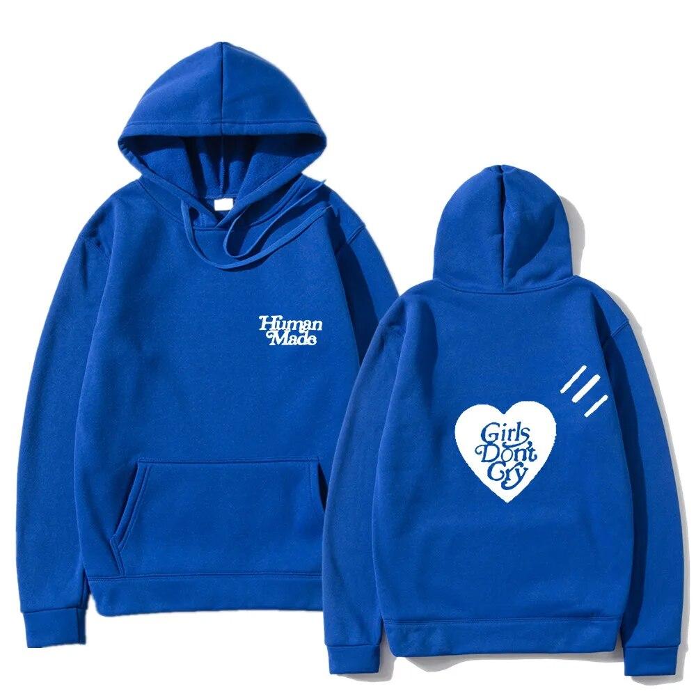 Girls Don’t Cry Human Unisex Hoodies Sweatshirts Autumn Winter Letter Printing Casual Japanese Streetwear Unisex Male Clothing