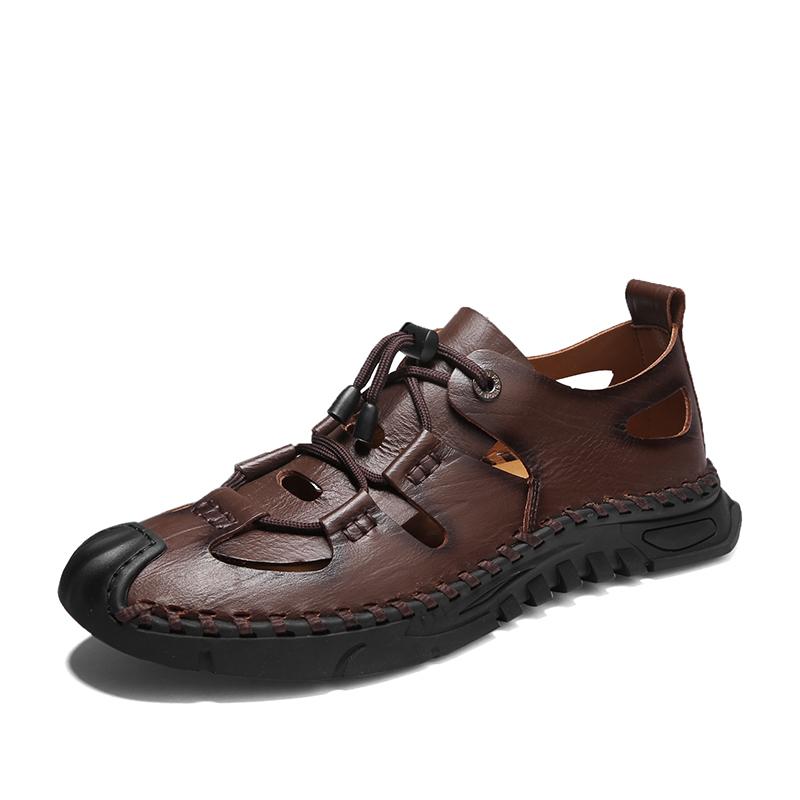 Fashion 2025 Summer Hot Selling Men's Leather Casual Shoes High-quality Handmade Sole Sandals Outdoor Beach Camping Shoes for Men’s