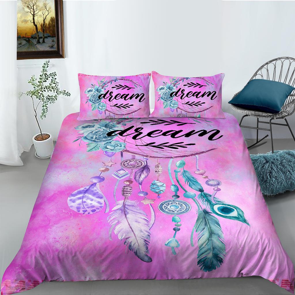 3D-Sternen-Traumfänger-Bettwäscheset, Bettbezug und Kissenbezug, 2 oder 3 Einzelbetten, Doppelbett, vollformatige Traumbettwäsche mit Reißverschluss, super bequeme Bettwäsche