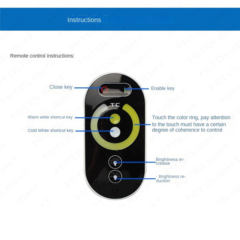 AD23-DC12-24V LED Strip Light RF Touch Remote Controller Dimmer For 5050 Tape Lights Adjust Brightness