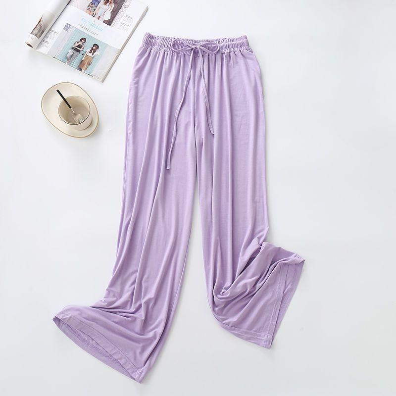 Modal Wijde Broek Dames Lente Zomer en Herfst Los Vallend Casual Vloervegende Broek Hoge Taille Rechte Broek Dans Oefenbroek