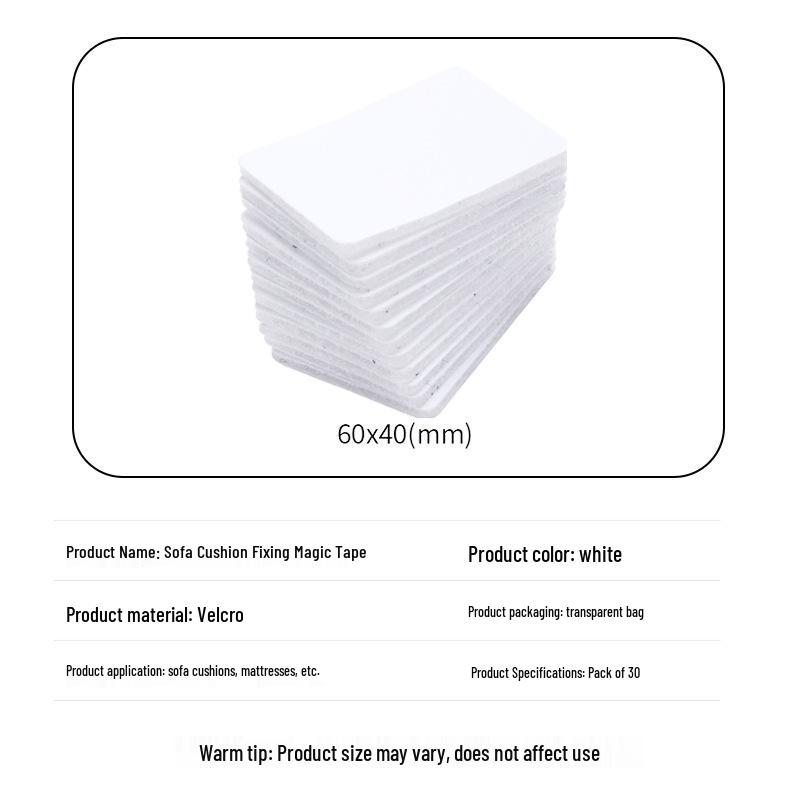 Needle-Free Sofa Cushion Fasteners: Non-Slip Hook & Loop Stickers with Self-Adhesive Backing