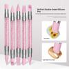 5Pcs/Set Pink Dual Ended Sculpture Pen Manicure Brush Rhinestone Nail Art Silicone Pen 3D Flower Carving Dotting Nail Tool