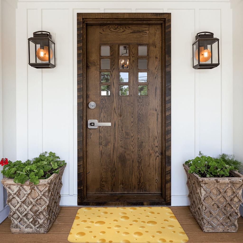 Street Hip-Hop Cheese Design Doormat Anti-Slip Entrance Kitchen Bath Floor Door Mat Garden Carpet Rug