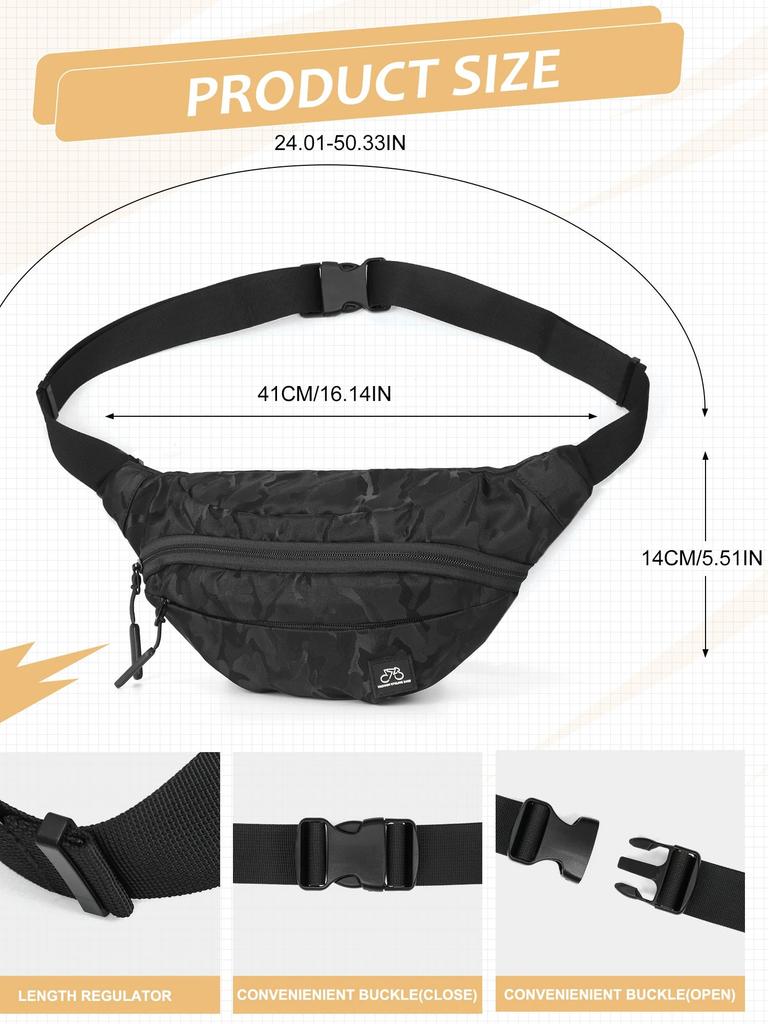 Men's Chest Bag Large Capacity Fanny Pack Adjustable Strap Leisure Casual Fashion Shoulder Bag Sports Versatile Crossbody Bags