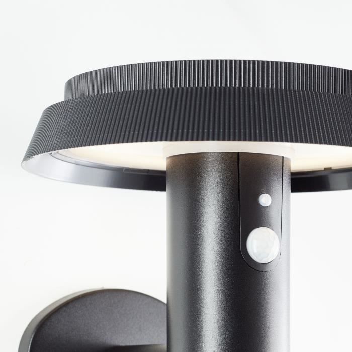 Applique Extérieure - BRILLIANT - ALVERO - LED Et Solaire - Dtecteur De Mouvement - Métal Et Plastique - 4 W - Noir