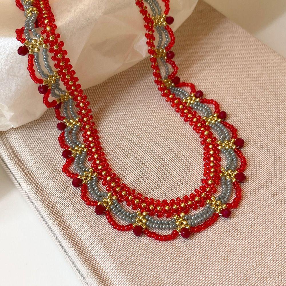 Ethnic Style Beads Necklace Tang Ming Song Dynasty Multi-layer Lace Necklace  Gift