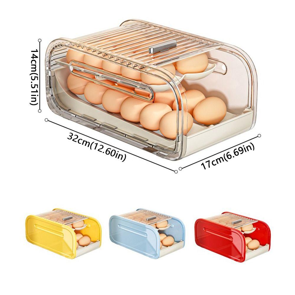 Double-layer Automatic Rolling Egg Holder Plastic Egg Dispenser Egg Storage Racks Refrigerator