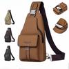 New Multi-Functional Men's Chest Bag PU Leather Crossbody Bag, Large Capacity Shoulder Bag,for Phone, Power Bank & Keys