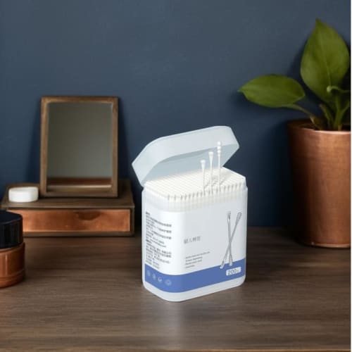 TOVINANNA 1-Piece Cotton Swab, Sponge, Cotton Stick, Baby Ear Cleaning Swab, Earwax Remover, Absorbent, White