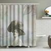 Elegant Vintage Bath Shower Curtain Cream Floral Victorian Woman Design Printed Polyester Waterproof Bathroom Liner With Hook Ri