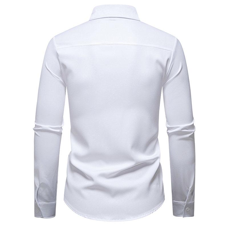 Autumn Fashion Men's Embroidered Design Long Sleeve Shirt High Quality Vintage Luxury Male Casual Social Wedding Party Business