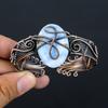 Owhyee Blue Opal Handmade Copper Wire Wrap Bangle Adjustable E6i14