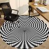 1pc Optical IllusionChair Carpet for Office, Indoor Non-Slip Washable Polyester Fiber Carpet, Mat For Office, Machine Washable