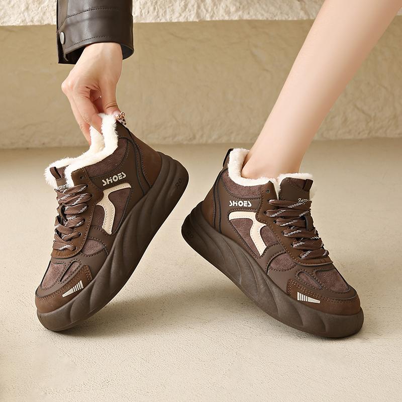 thick-soled snow boots new winter short boots casual sports shoes velvet and cotton warm high-top cotton shoes