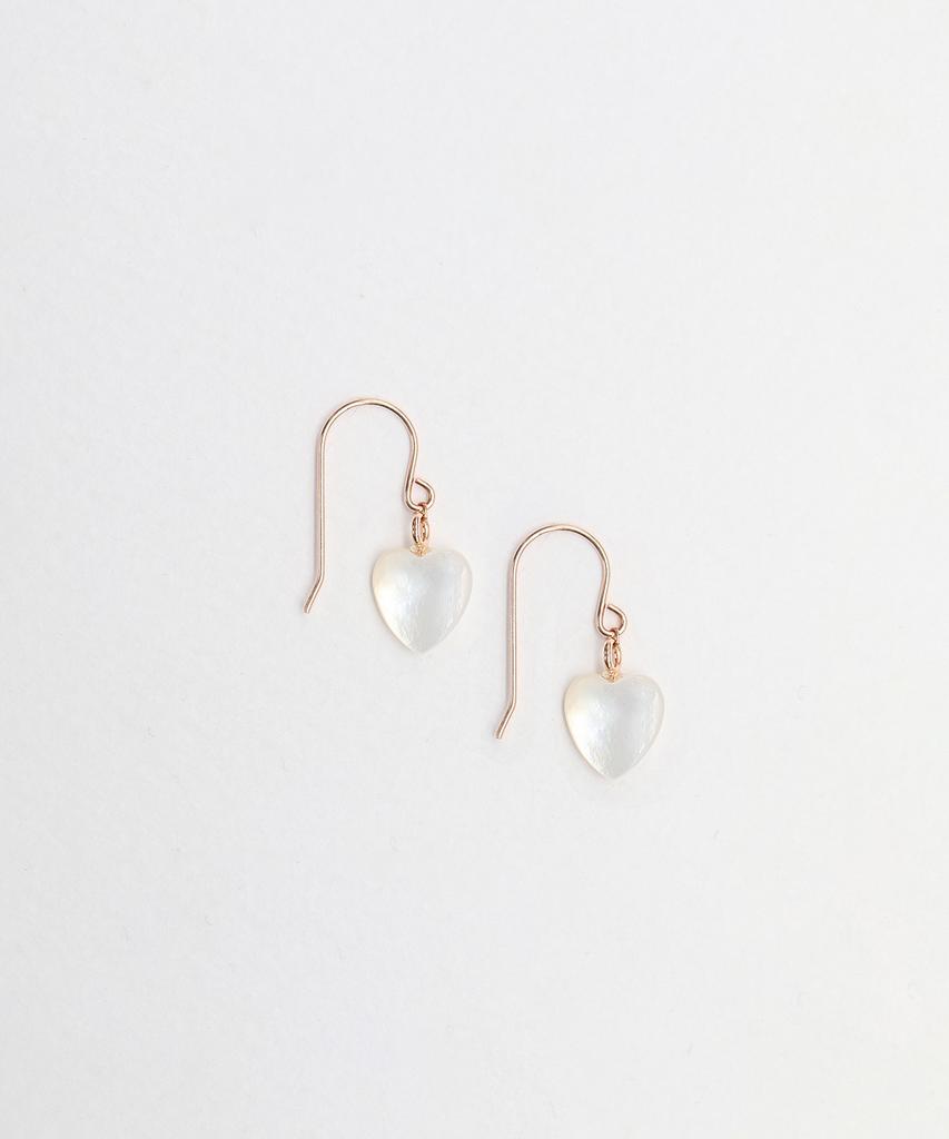 Ordor [14K] Heart Mother-Of-Pearl Earrings