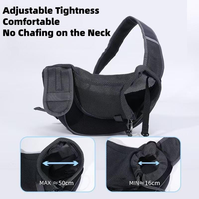Breathable Mesh Pet Sling Carrier Bag Adjustable Neck Strap Crossbody Shoulder Bag Hands Free Travel Puppy Cat Carrier Bag Anti-