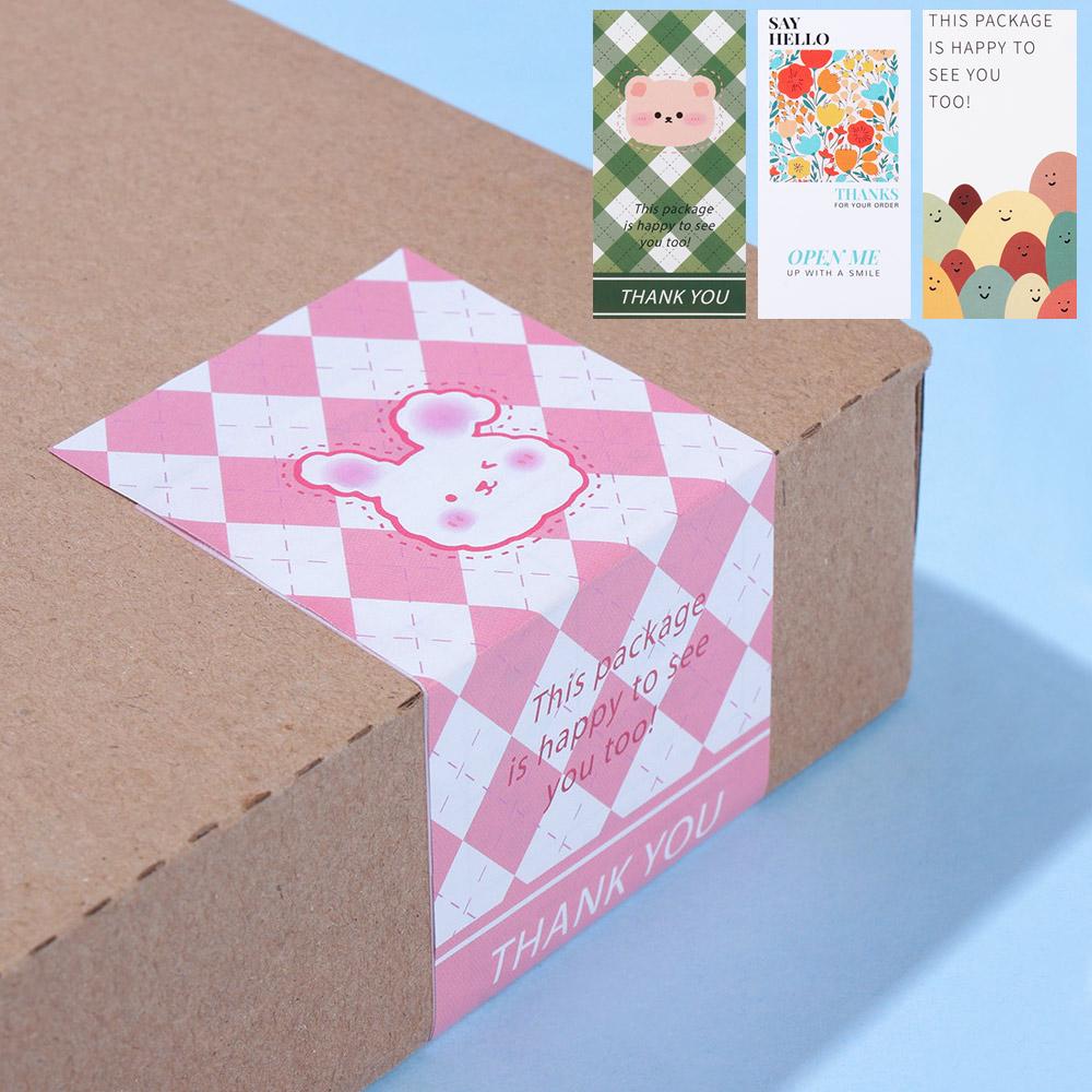 

Подарочная упаковка с цветочным узором, чтобы увидеть вас тоже. Запечатывающие этикетки. Эта упаковка с наклейками «Спасибо».