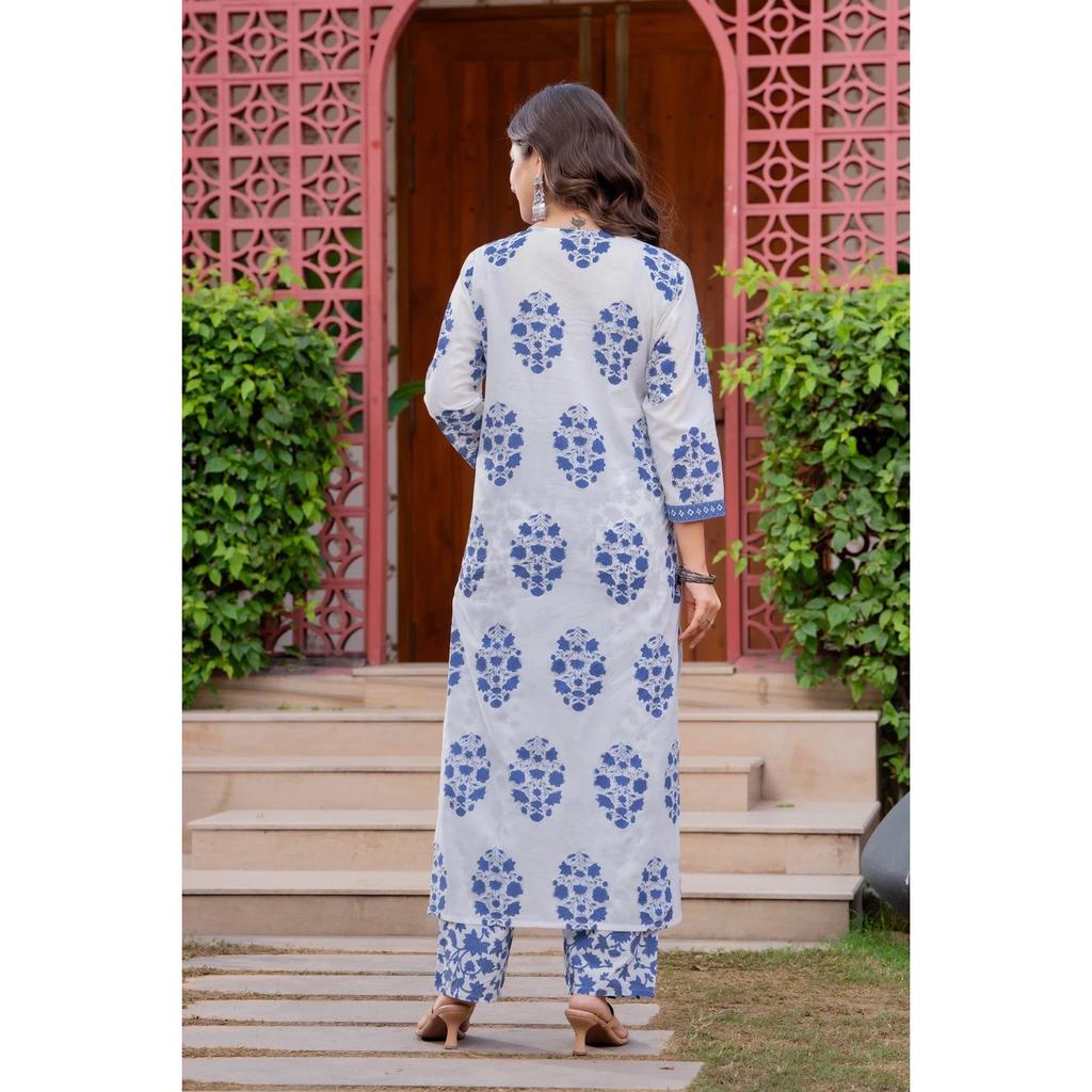 Desigenr Indian Pakisatni Pure Cotton Kurta Set Women Office Wear Kurti Pant Set