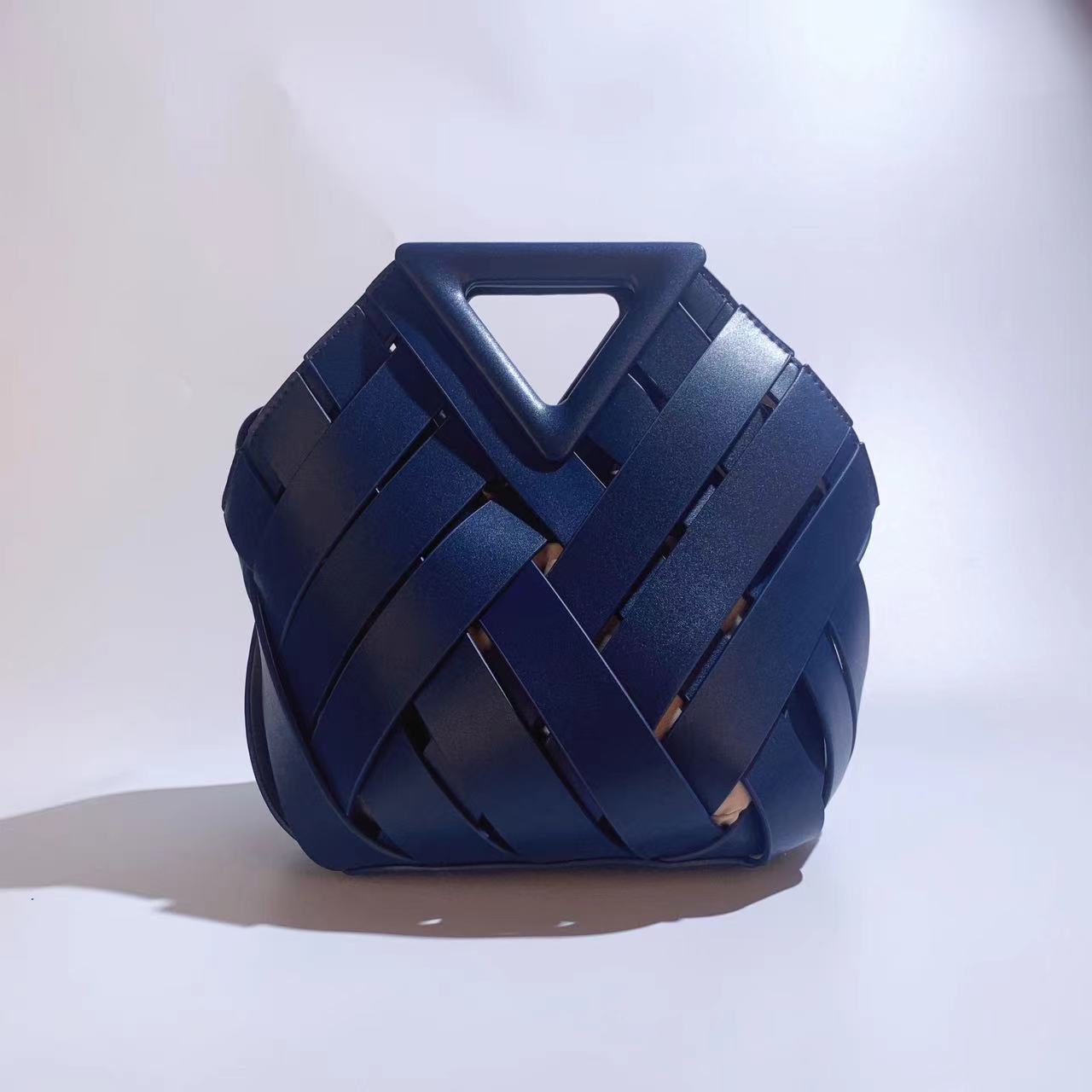 

Овощная корзина плетеная женская сумка, женская сумка-клетка большой вместимости, женская сумочка, через плечо синий