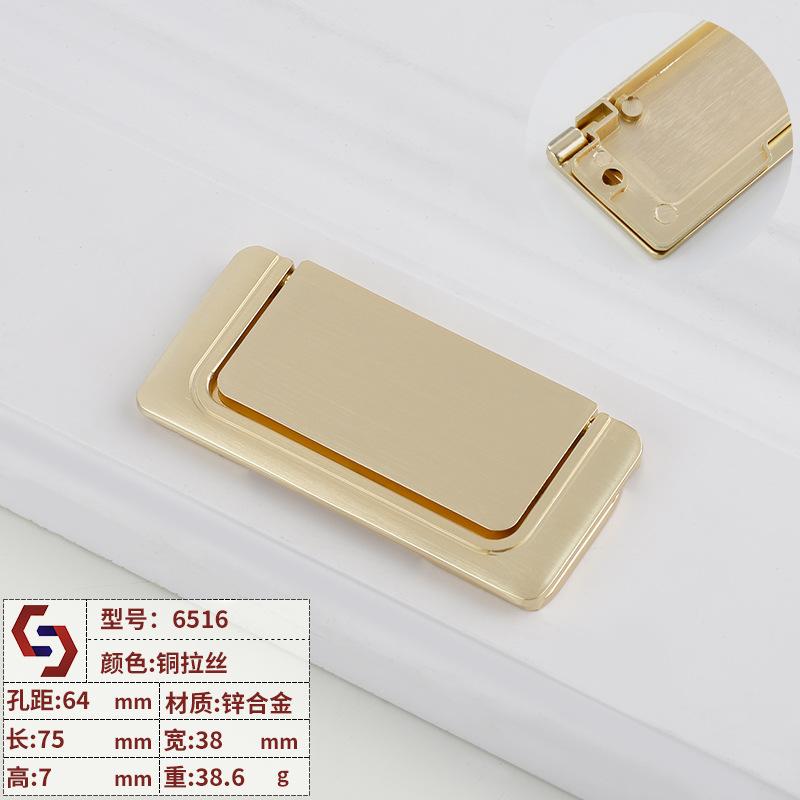 1pcs Modern Hidden Furniture Handles Black Gold Drawer Door Pull Handles for Cabinets and Drawers Beside  Knobs Cupboard Knob