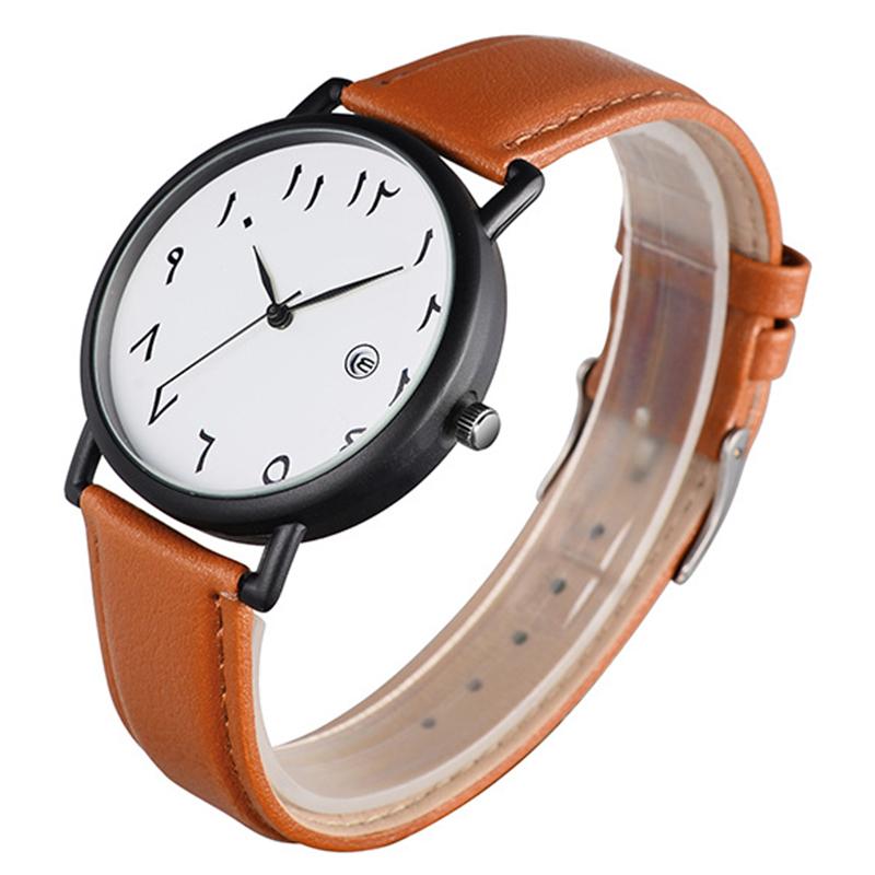 Men's Watches Simple Sport Arabic Numerals Analog Quartz Wristwatches Fashion Casual Leather Man Watches Relogios Masculino