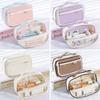 Transparent Magnetic Standable Pencil Case Large Capacity Stationery Bag Ins Style High Value School Supplies for Students