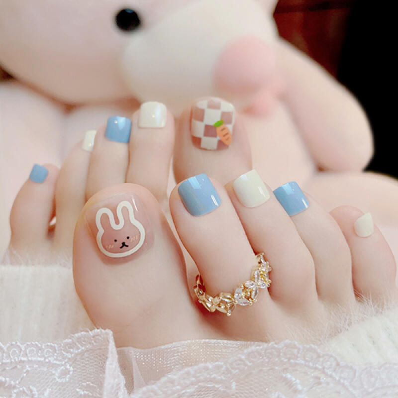 Nail tips for attaching rabbit checkerboard carrot dots [24tips] J188