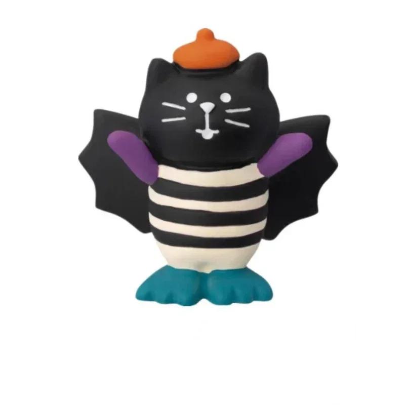 2025 Halloween Pumpkin Miniature Night light Cat Scene Props Decoration Luminous Resin Small Ornament Trendy Play Creative Gift