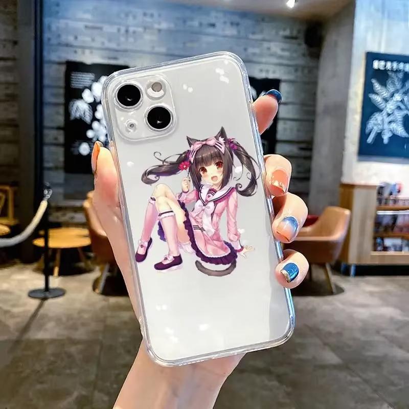 Chocola Nekopara Anime Phone Case For iPhone 17 Air 16e 15 14 13 12 11 Pro Max Plus Mini SE2020 2022 Transparent Cover